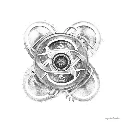 A Power Symbol Intertwined With Engine Parts