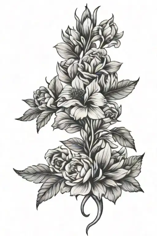 Feminine Fineline Floral Spine