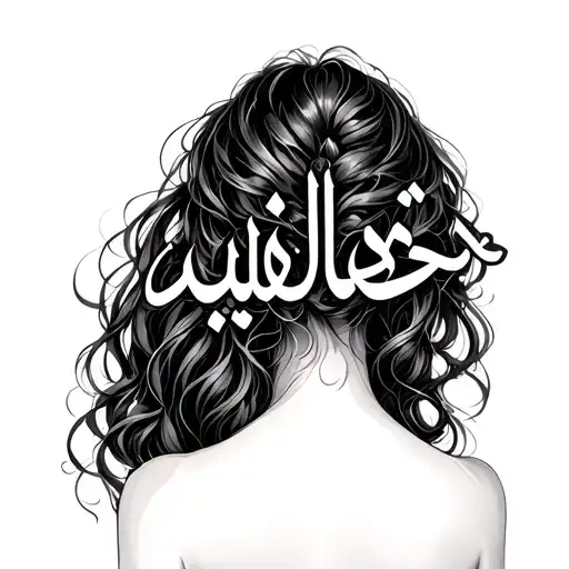 Name In Arabic Script In A Girl's Back