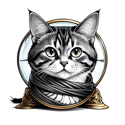 Chestchire Cat Wrapped Around Hour Glass