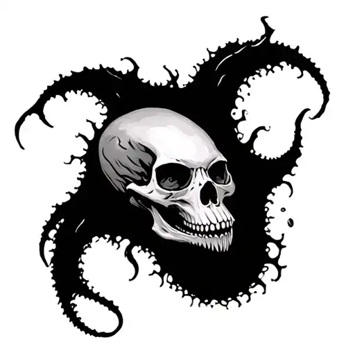 Skull Sea Creature Emerging