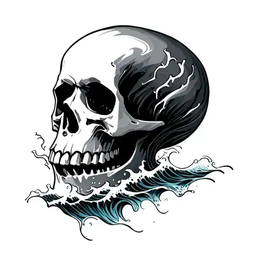 Skull Sea Waves