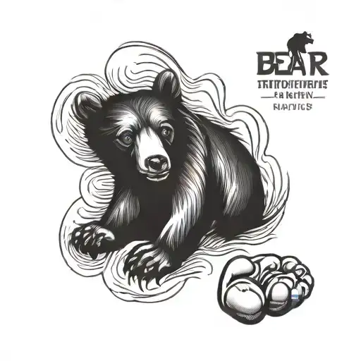 Bear Foot Prin With Name And Date Of Birth In It