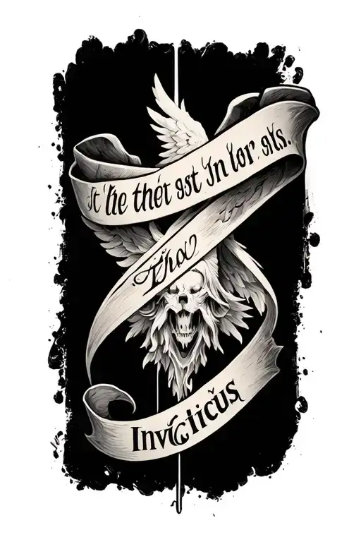 Invictus Quote Forearm Sleeve Featuring Elements