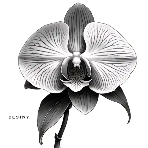 An Orchid With The Name Destiny Intergrated In The Stem