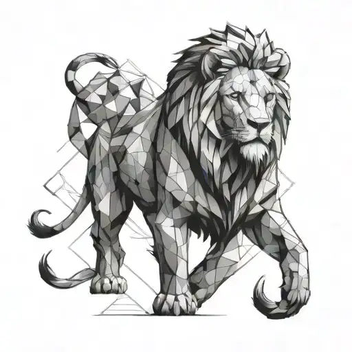Geometric Tattoo Lion Cancer Bull