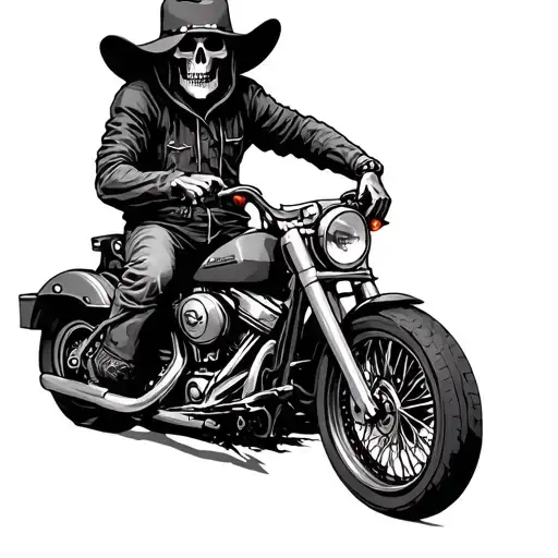 Skelton Cowboy Motorcycle Riding Hood