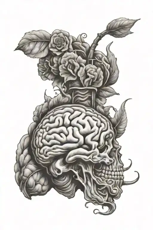 Brain Tatto Buttocks Background