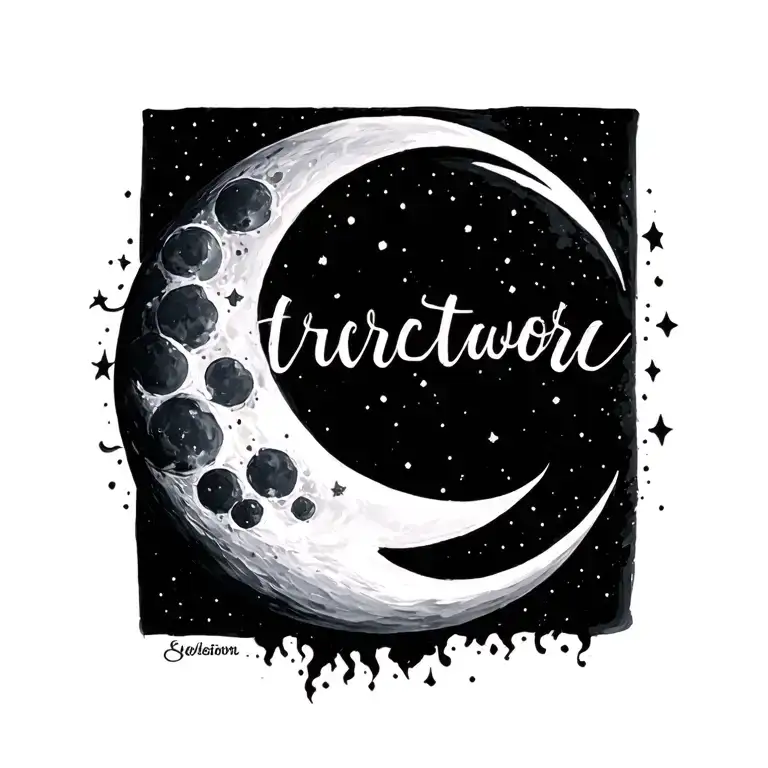 Name In Script With Moon