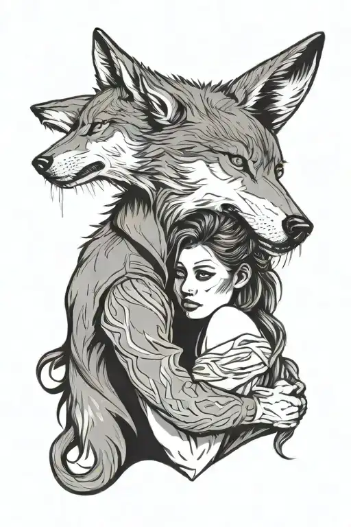Wolf Hugs Girl