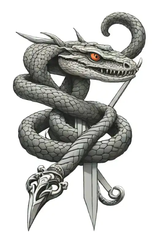 Snake And Sword Wrapped