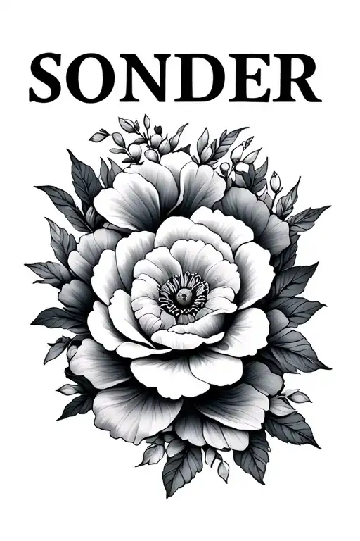 The Word Sonder With Flowers Around