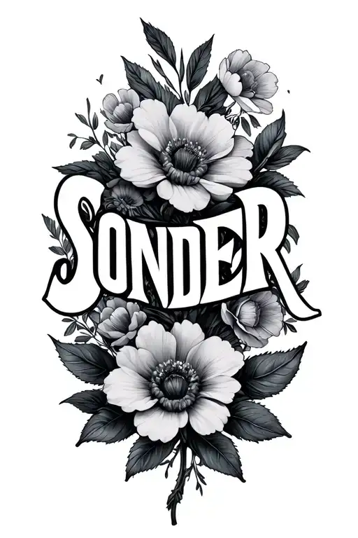 The Word Sonder With Flowers Around