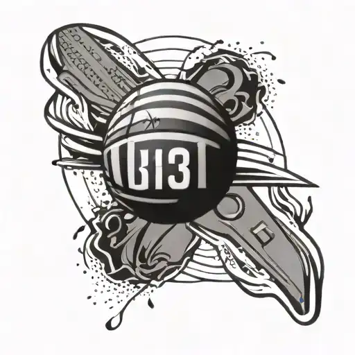 Stripes Bracelet With The Number 13 In The Center And A Basketball In The Background