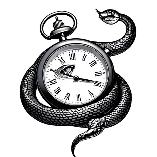 Stop Watch Wrapped By Snake