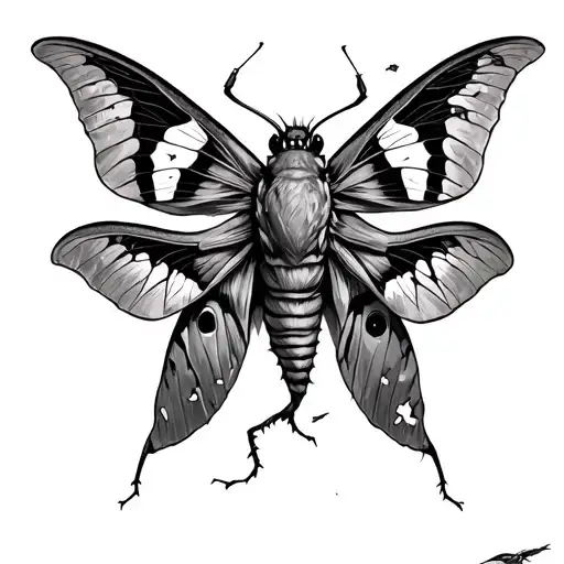 Moth With Broken Wings Caught In A Breeze