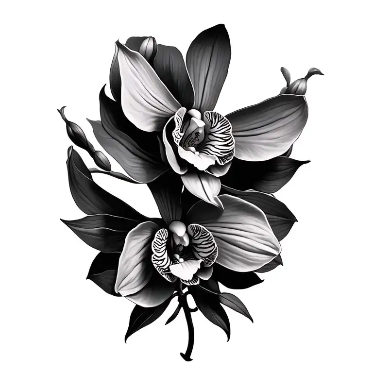 Orchid With Coordinates Beautifully Intertwined Within