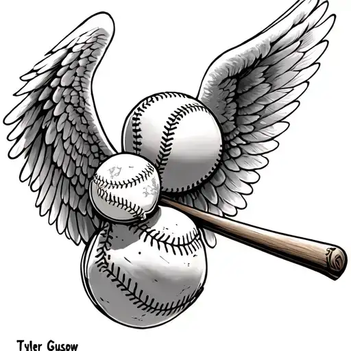Memorial Baseball Angel Wings Tyler Gusow