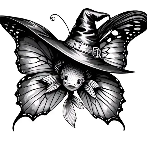 Make Me A Cute Butterfly Koi Fish With A Witch Hat