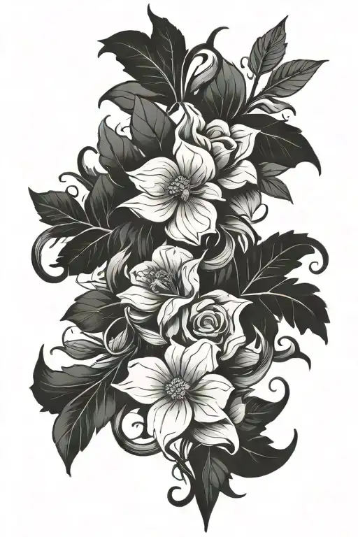 Vine Of Different Flowers Intertwined Forearms