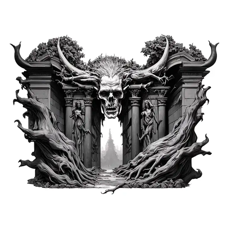 Gates Of Hell Sculpture By Rodin Chest