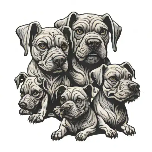 Evil Dog With Three Heads With A Body