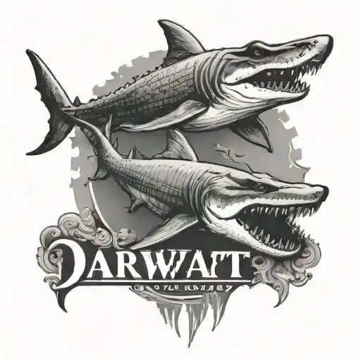 A Shark And A Crocodile With The Name Darwati