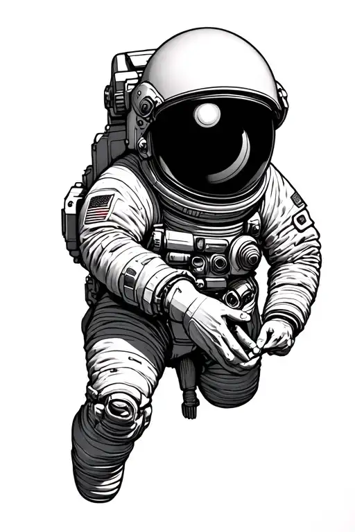 Astronaut Doing The Creation Of Adam