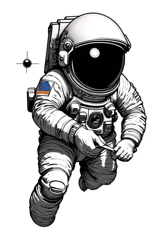 Astronaut Doing The Creation Of Adam