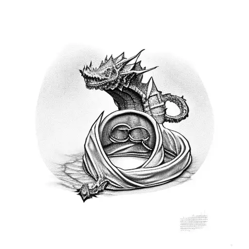 Smaug Wrapped Around The One Ring