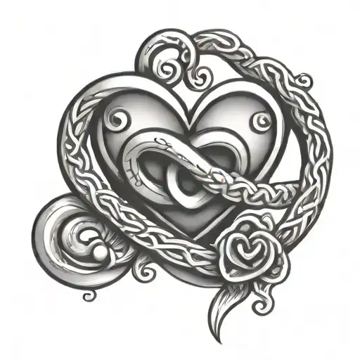 Infinity Symbol With Dog Paw And Heart Shaped Lock