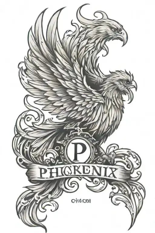 Phoenix With The Word Phoenix Incorporated Within The Image