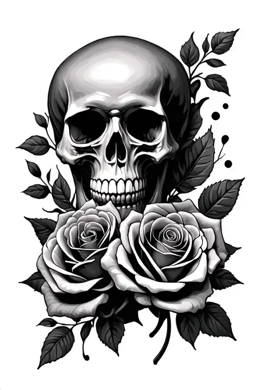 Skull Roses Wrapped
