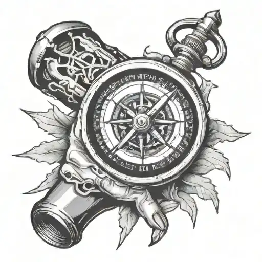 Skeleton Hand Holding A Compass