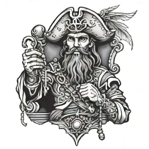 Pirate King On A Throne Of Treasure