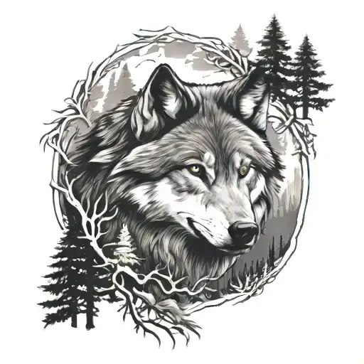 Wolf And Forest