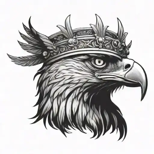 An Eagle Wearing An Egyptian Crown