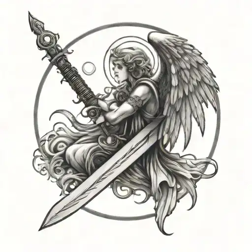 Soul With Wings Sword And Moon