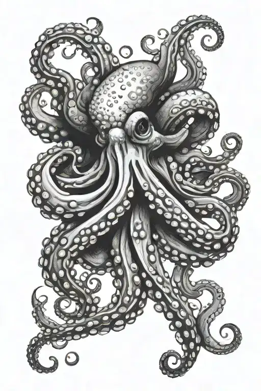 Octopus Extending Its Tentacles Downwards