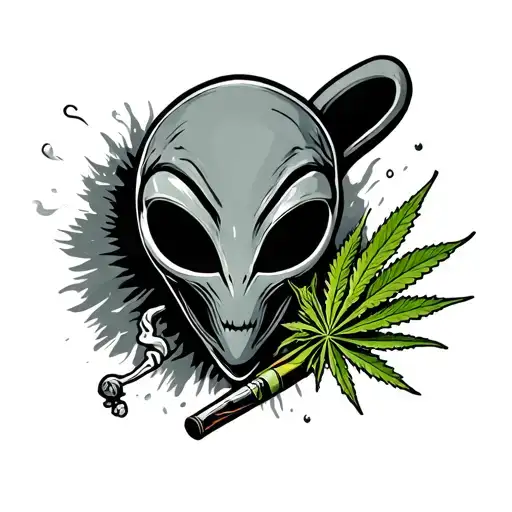 Alien Smoking Weed Joint