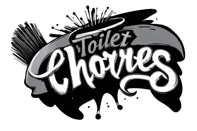 Toilet Brush With Word Chores