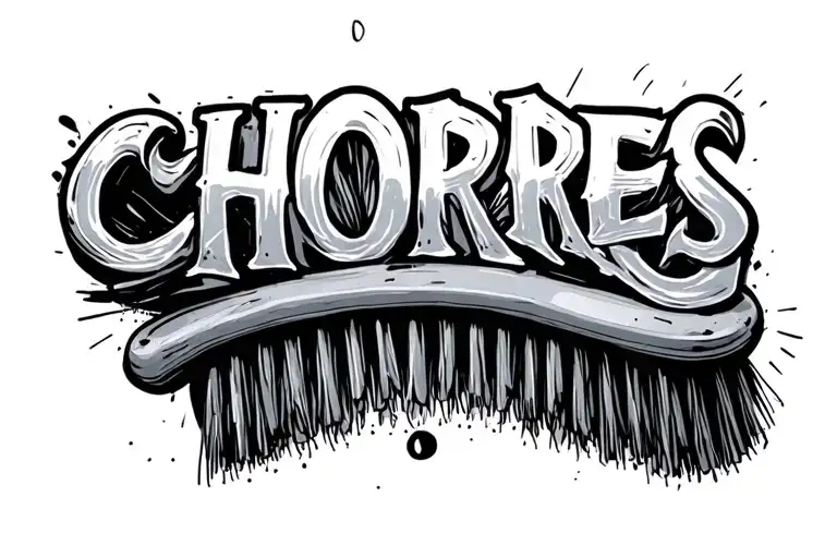 Toilet Brush With Word Chores Assigned To Me