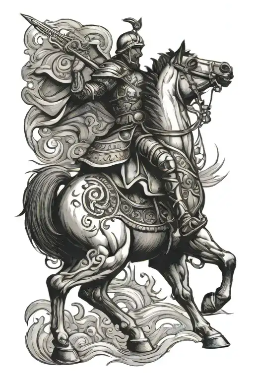 Hungarian Warrior Riding Horse