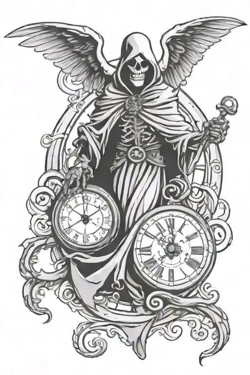 Reaper Holding A Clock