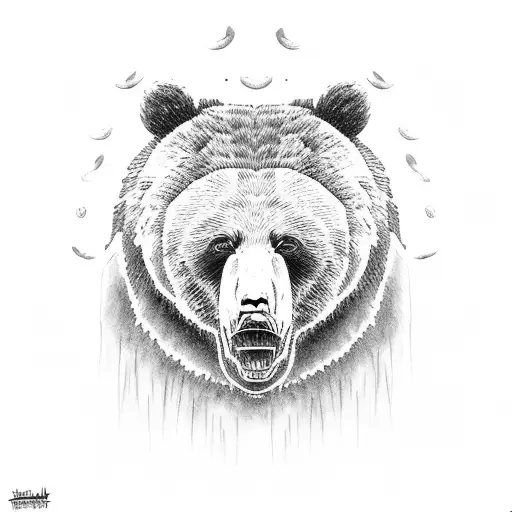 Bear Crows Sea Landscape