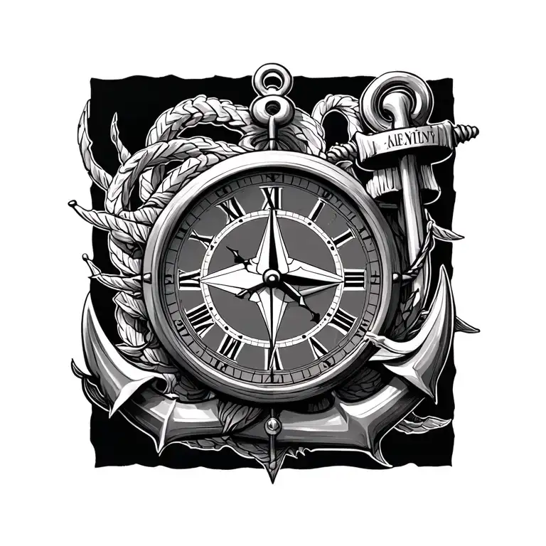 Anchor Compass Clock