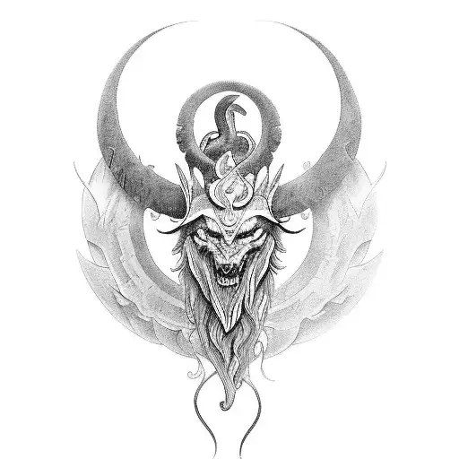Design A Black And Grey Tattoo Depicting A Mythical Creature Inspired By Greek Mythology
