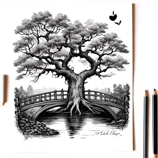 Family Tree Root Aragon Bridge Scene