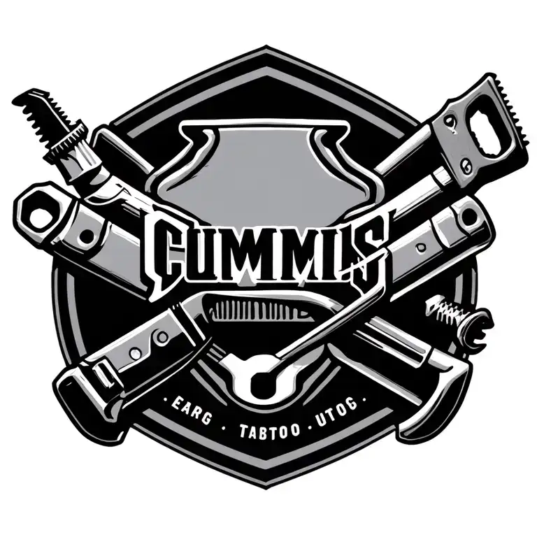 Cummins Logo Surrounded With Tools