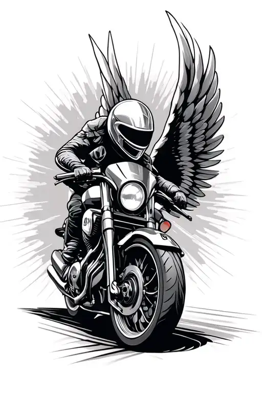 Modern Motorcycle Racing Circuit Guardian Angel Wings
